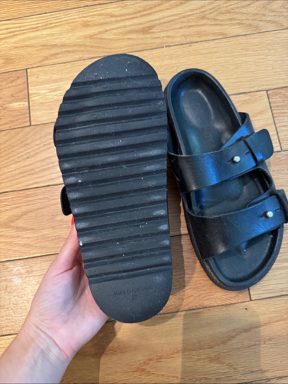 Jenni Kayne Black Hutton Double-Strap Slides - Picture 5 of 5